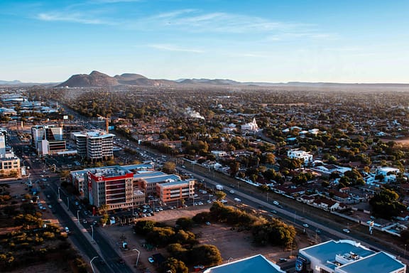 Vista aerea di Gaborone Botswana Vista aerea di Gaborone Botswana